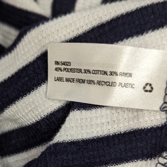 GAP Waffle Knit Striped Cowl Neck Thermal Top Sz L - Picture 13 of 14